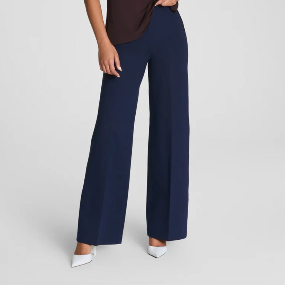SPANXsupersmooth™ PerfectFit Ponte Wide Leg Pant | Timeless Navy | Size L